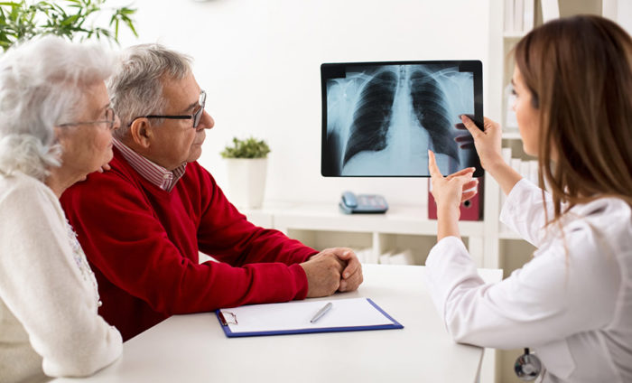 Doctor with patient||Mesothelioma