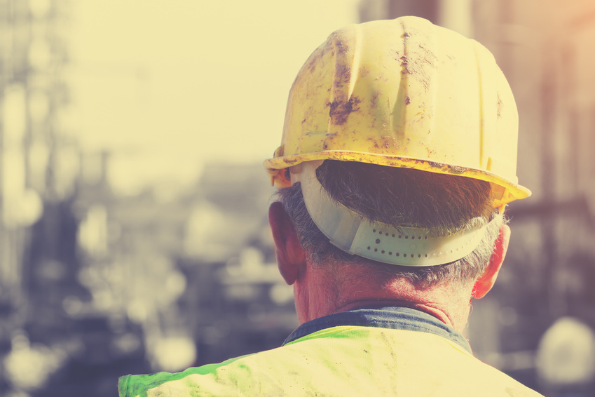 Construction worker ready for hard job.